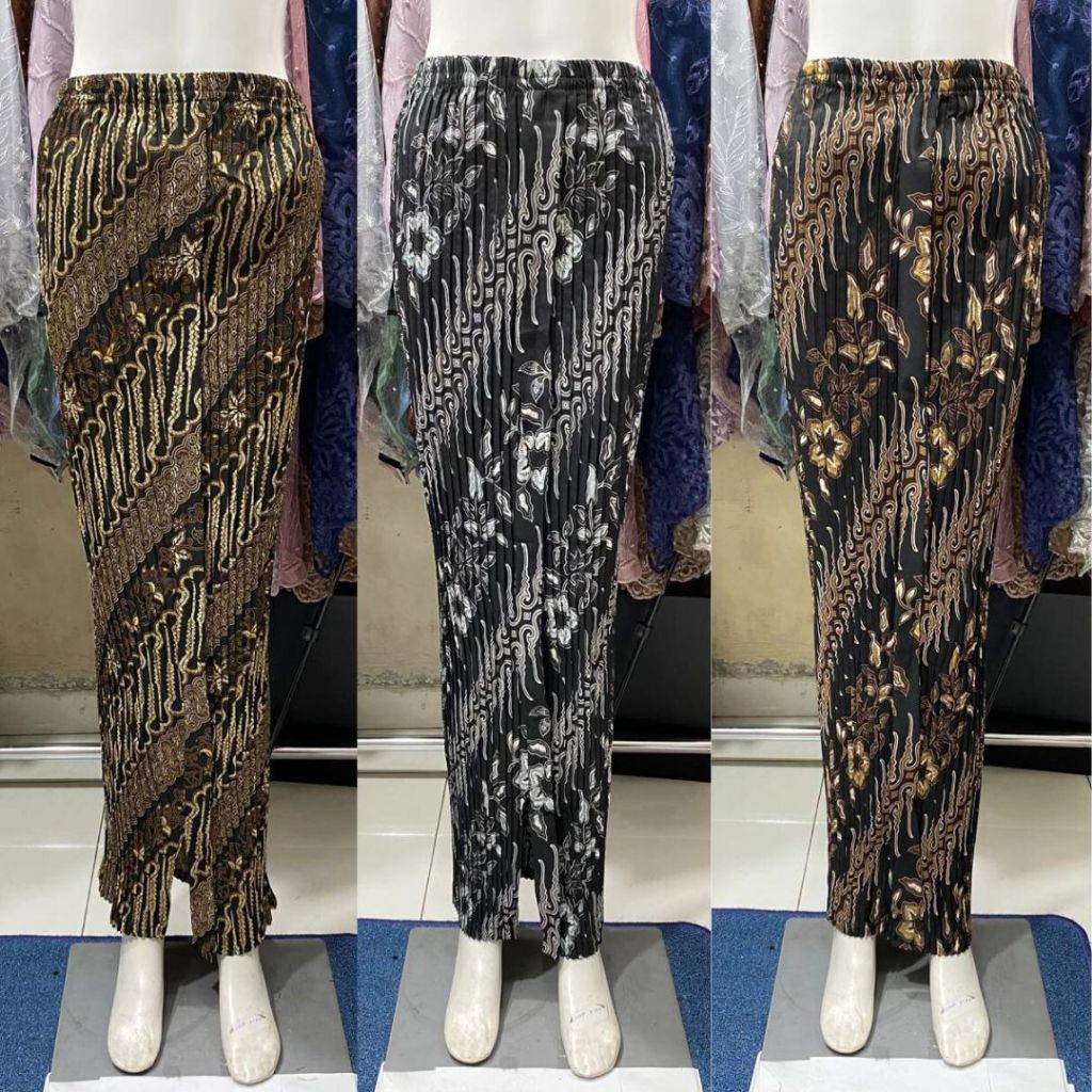 Rok Plisket Instan Wiron Panjang/ Rok Plisket Span Wiron Modern