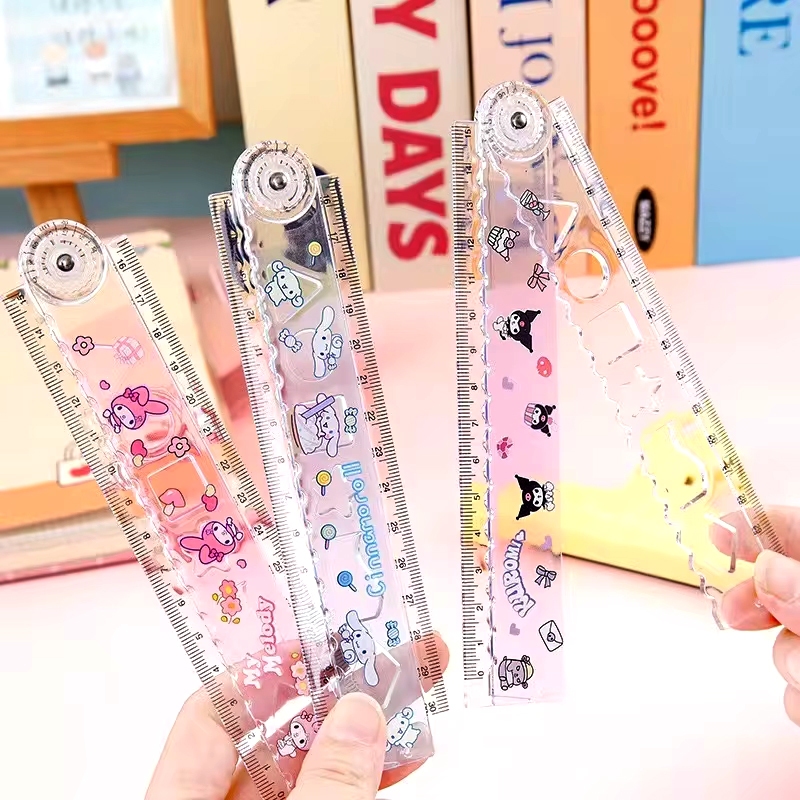 

Barang Barong Penggaris Lipat 30cm Cinnamoroll Kuromi Melody dengan busur