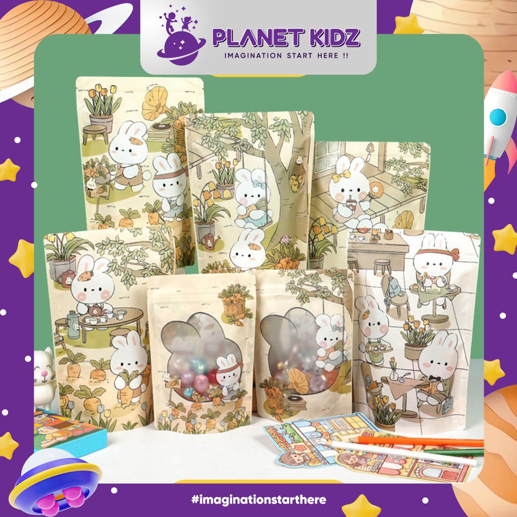 

PLANETKIDZ FK260 Plastik Goodie Bag Ulang Tahun Anak TEBAL Plastik Bingkisan Ultah Anak Goodie Bag Birthday Plastik Ziplock Snack Rabbit