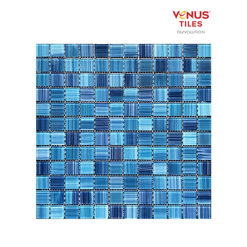 Mozaik Mosaic Keramik Kolam Renang Terlaris Warna Biru Merk Venus Type Linen Blue