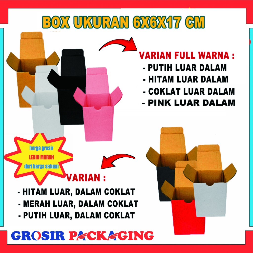 

Box 6x6x17Cm/ Karton/ Packaging/ Kardus Polos