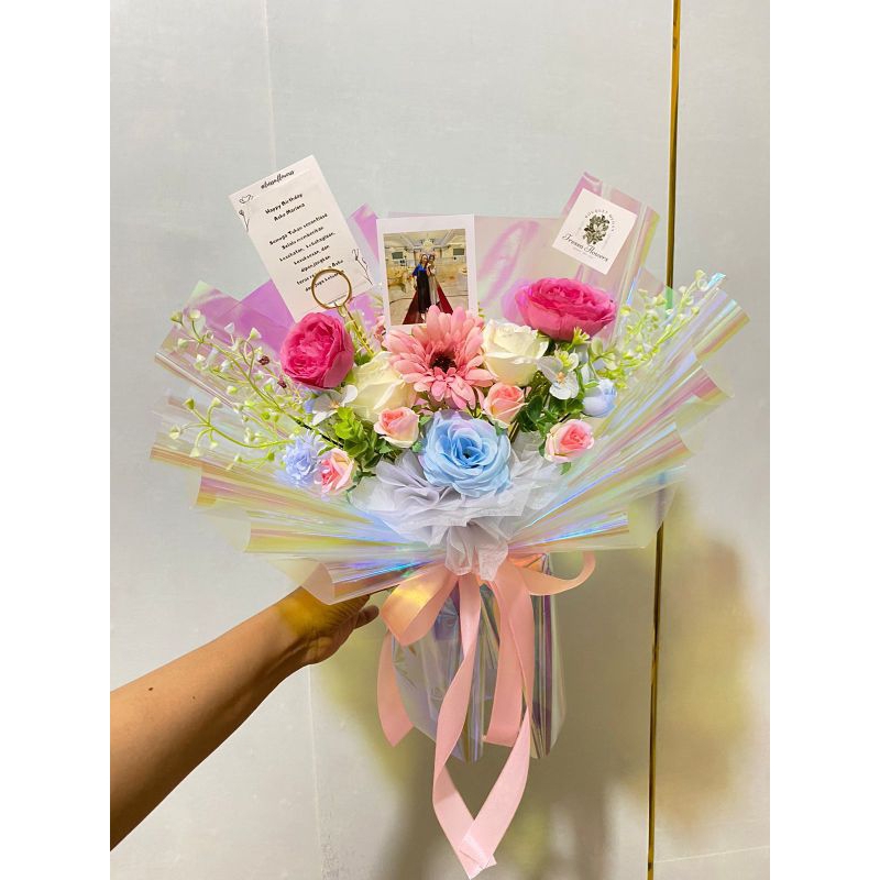 READY BUKET BUNGA WISUDA hologram | buket bunga hologram medan