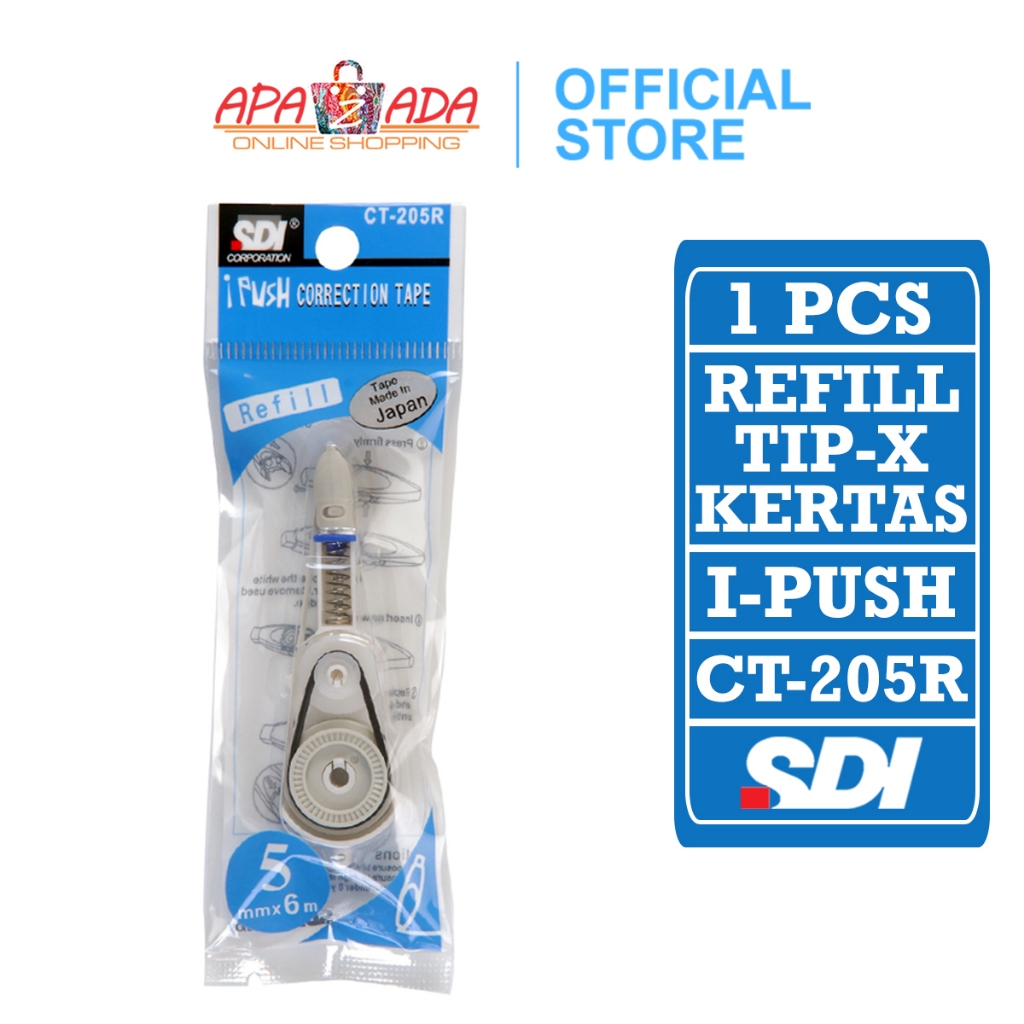 

Apazada - i-Push Isi Ulang Correction Tape / Refill Tip Ex Kertas CT-205R