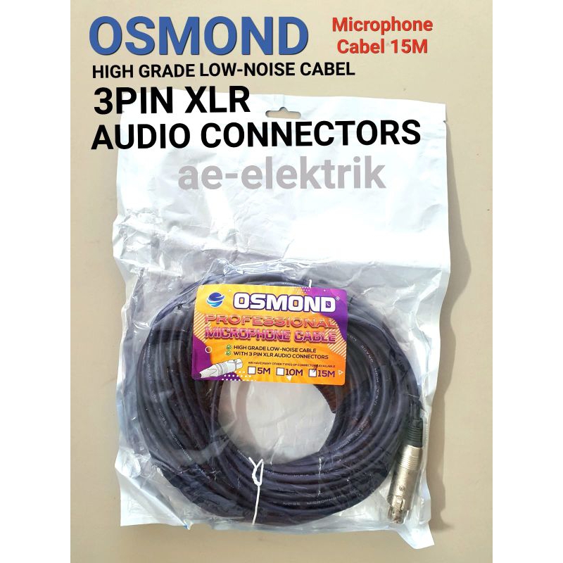 Kabel Mic Osmond 6,5mm kabel panjang mic 5 Meter 10 Meter 15 Meter