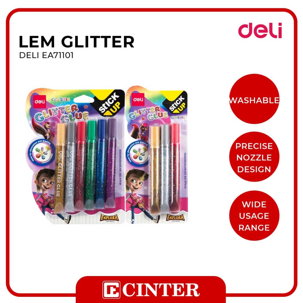 

DELI - LEM / PEREKAT GLITTER DELI EA71101 SET ISI 6 WARNA