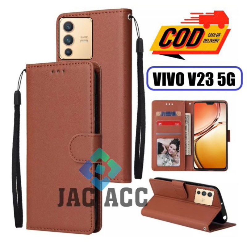 FLIP CASE HP PREMIUM UNTUK VIVO V23 5G LEATHER FLIP CASE HP PREMIUM UNTUK VIVO V23 5G