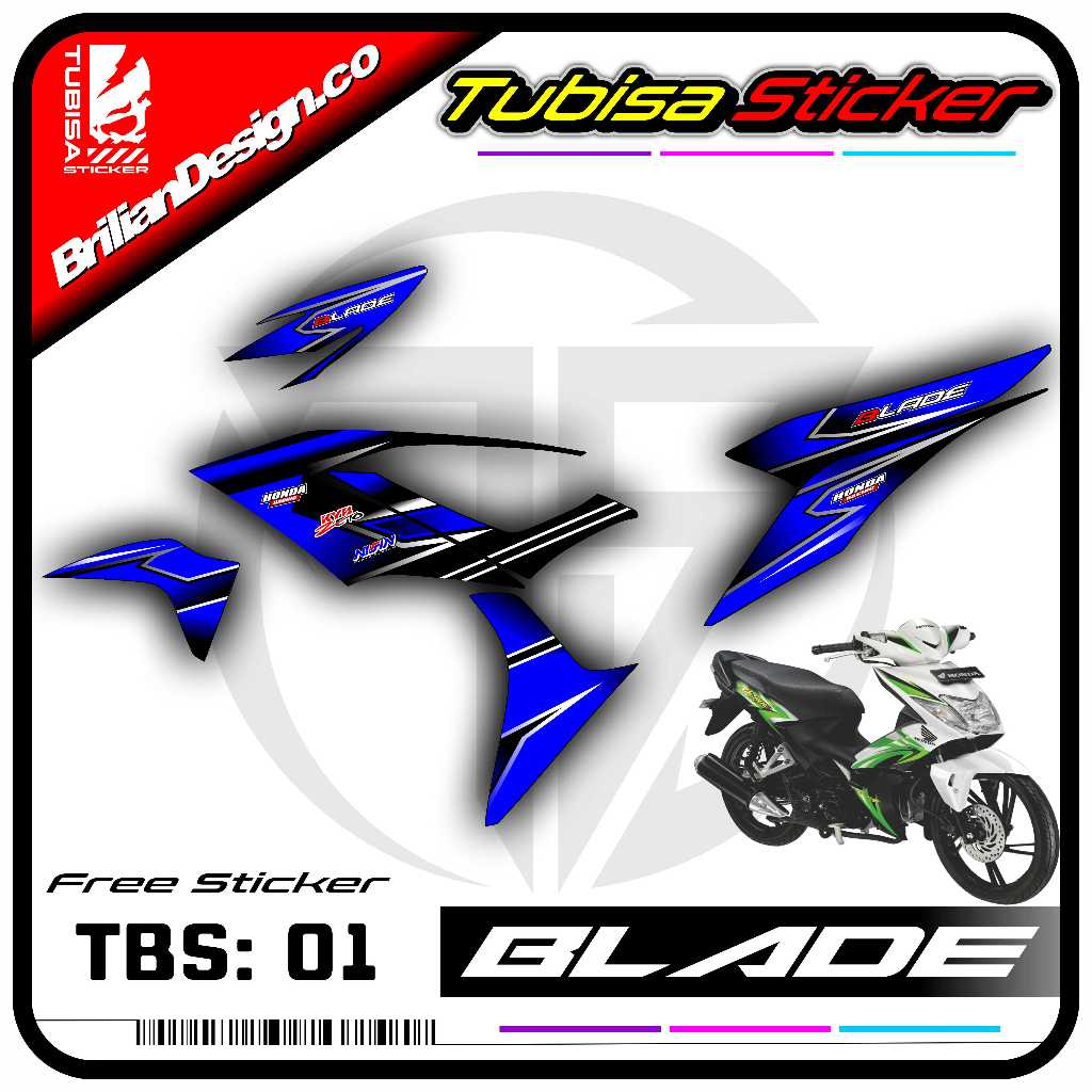 (COD)STIKER STRIPING BLADE 110 PREMIUM STICKER VARIASI MOTOR BLADE 110 TERBARU TBS 01