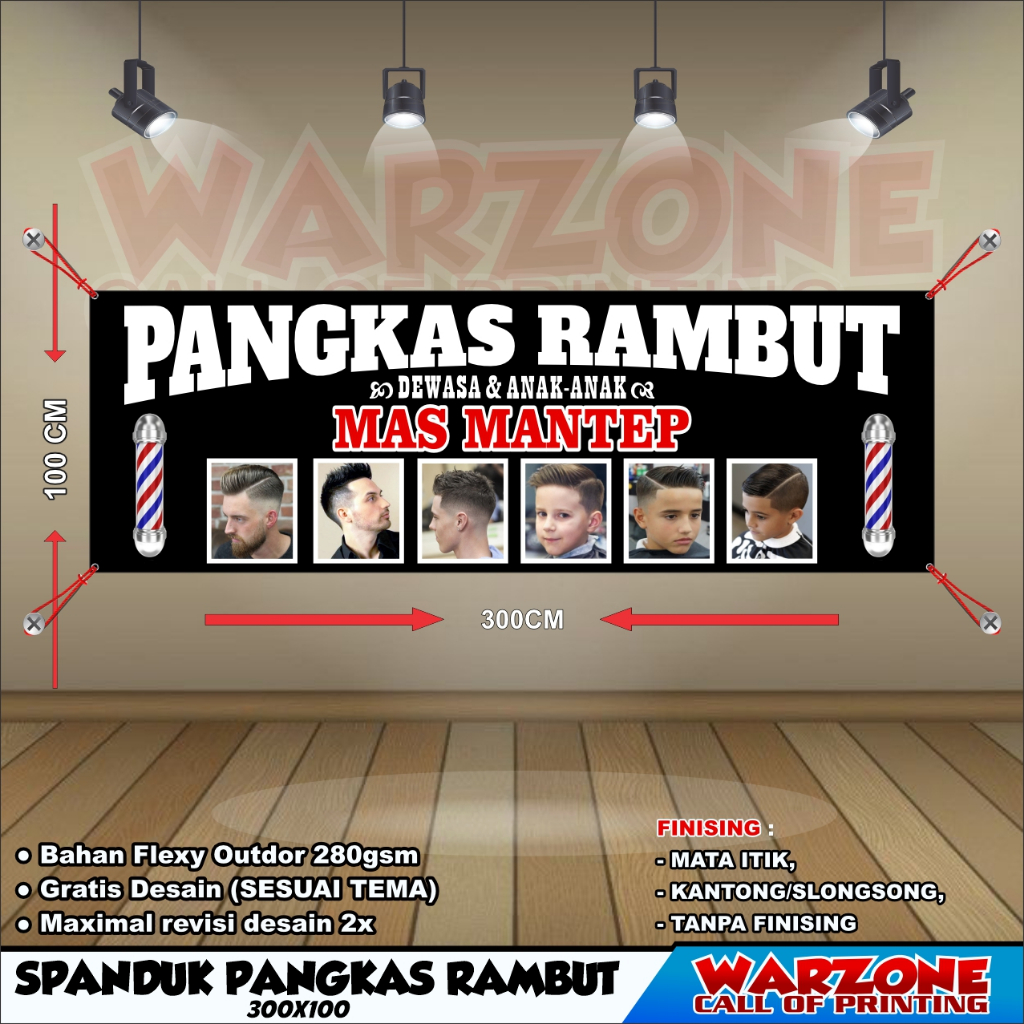 SPANDUK PANGKAS RAMBUT/BANNER BARBERSHOP