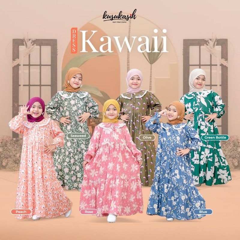 Gamisila kawaii by casila gamis anak bayi motif bunga kerah korea lucu dress muslim bayi kawaii casi