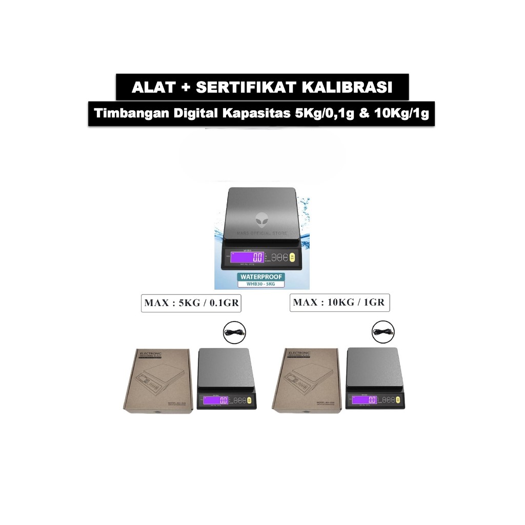 Timbangan Digital 5kg / 0,1g & 10kg / 1 gr + Sertifikat Kalibrasi