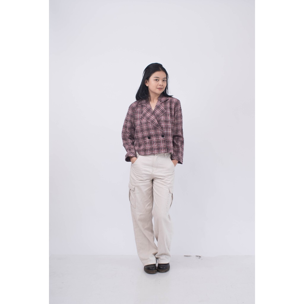 E&C Crop Blezer Wanita Premium gaya korea