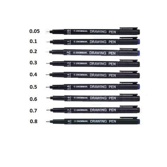 

SNOWMAN DRAWING PEN WARNA HITAM / PULPEN GAMBAR 0,05 - 0,8mm