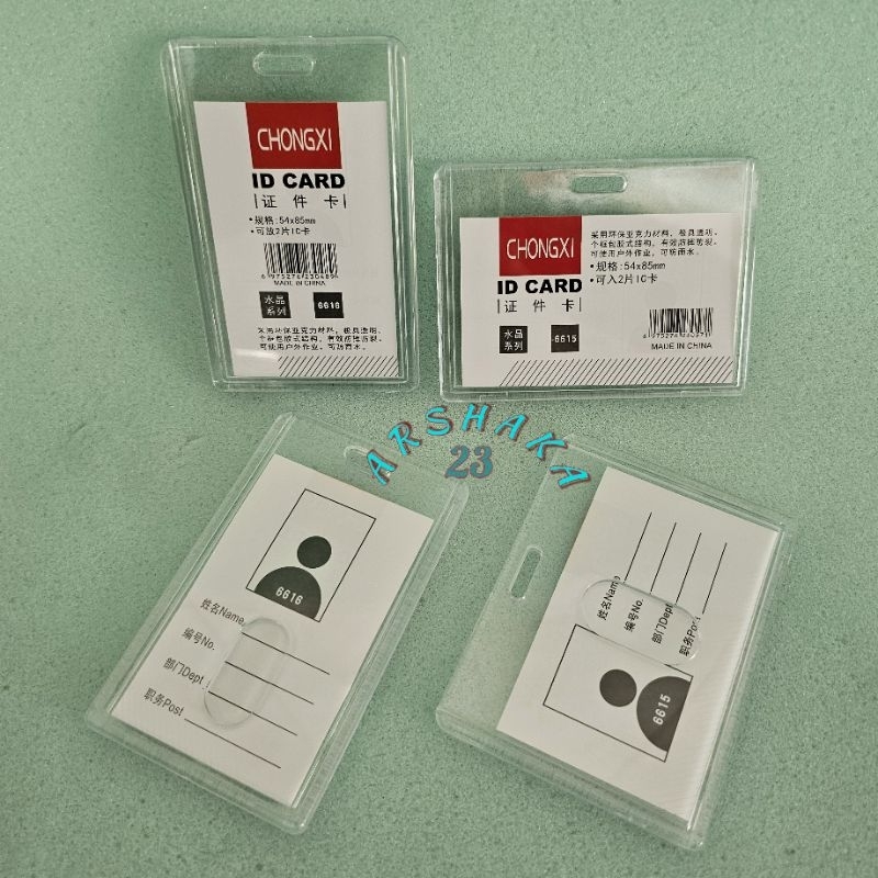 

Tempat Id Card Akrilik Bening Transparan 2 Sisi