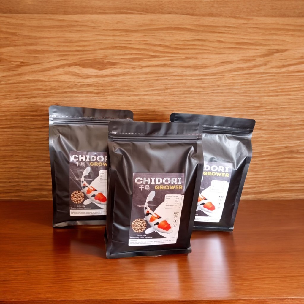 Chidori Grower pelet ikan koi berprotein tinggi pakan ikan koi