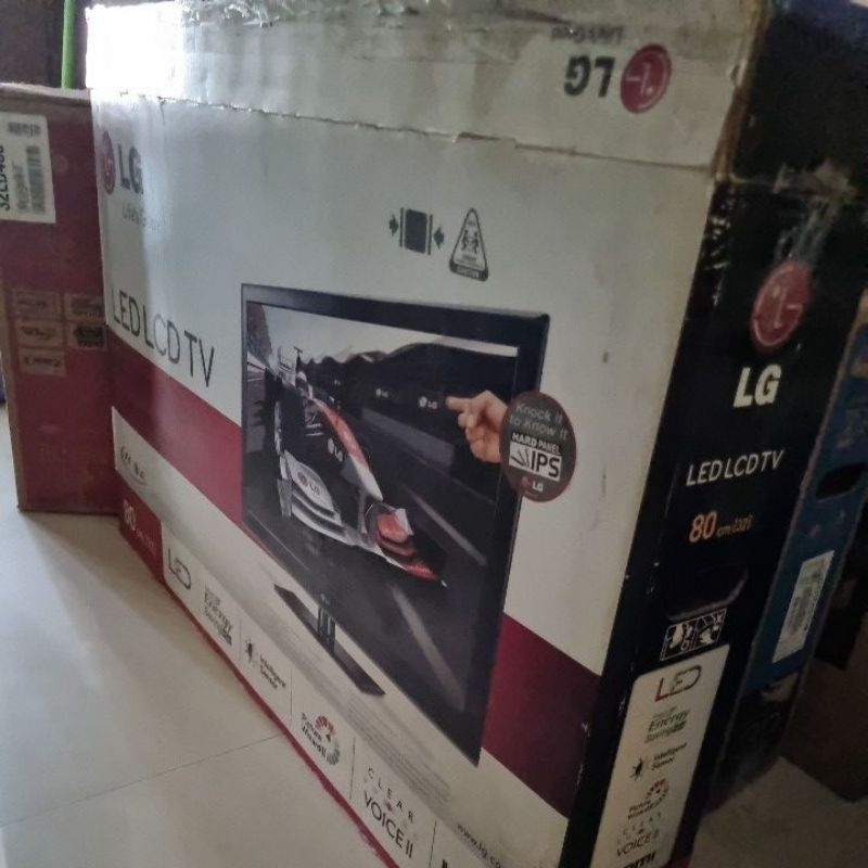 TV bekas rental ps 32 inch + packing kayu