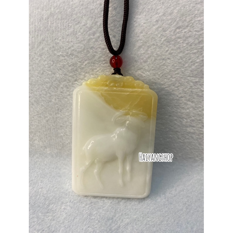 Kalung Liontin Giok - Liontin Putih - Liontin Kerang putih - KAMBING - Liontin Buddha - Kalung Keseh