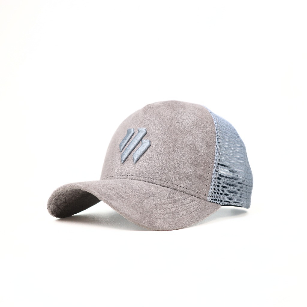 Movment Topi Trucker Suede Grey Topi Pria Jaring Baseball