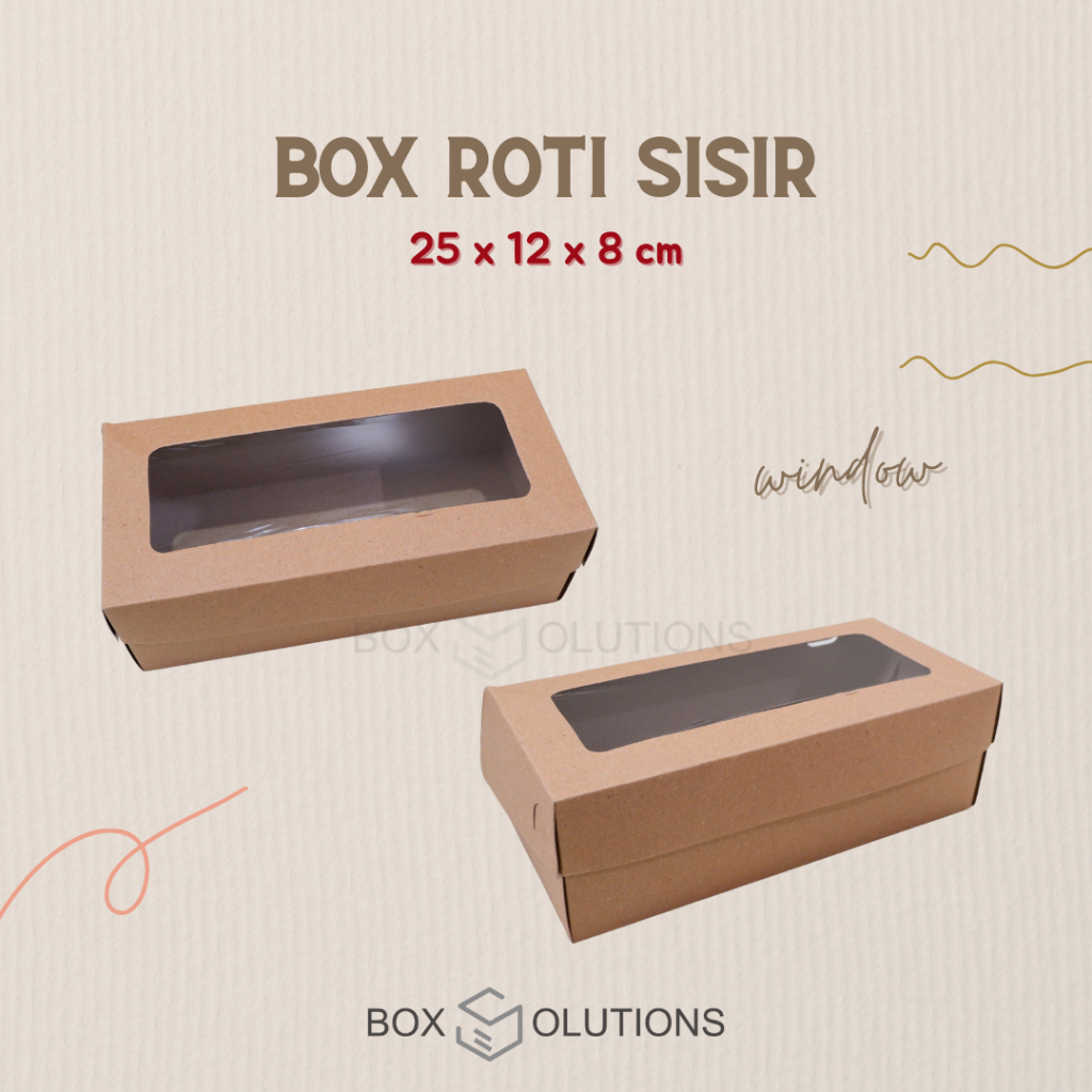 

dus / box roti sisir / box kraft window 25x12x8 / 25 x 12 x 8 cm isi 10 pcs