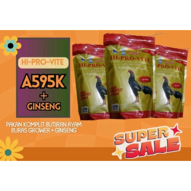 HI PRO VITE 595K PLUS GINSENG PAKAN AYAM LAGA