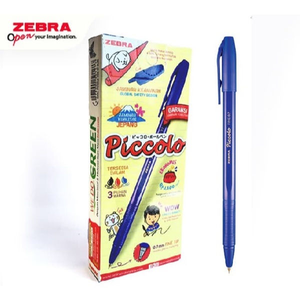 

Zebra Bolpoin Stick Pen Piccolo 0.7 Warna Biru 12 pcs