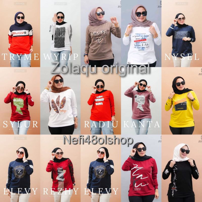 top t shirt wanita / kaos zolaqu mykha gyl ORIGINAL  / kaos wanita lengan panjang / baju wanita bran
