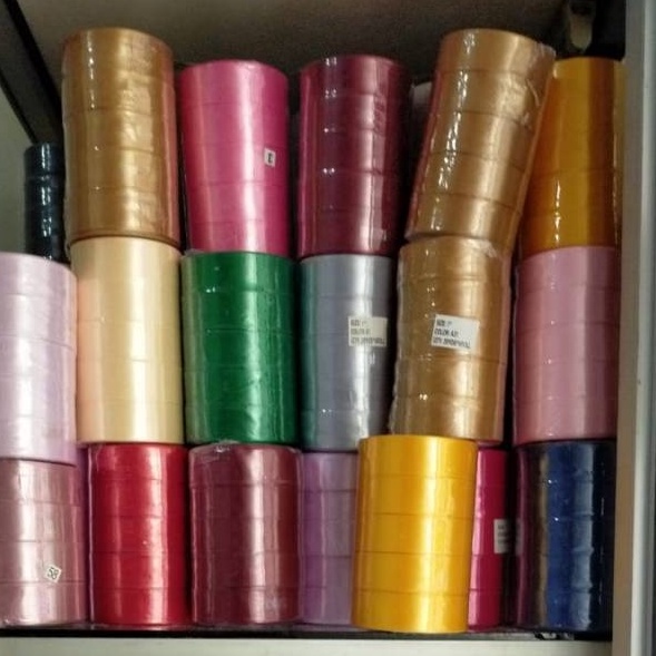 

SUPER BIG SALE Pita satin 1 inch per Slop isi 5 roll