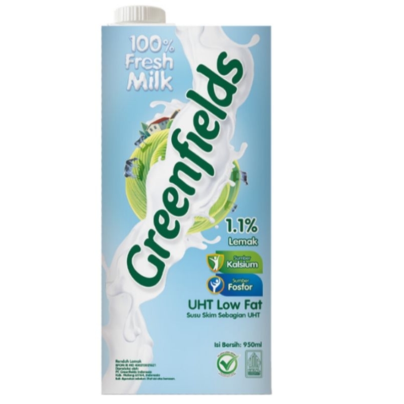 

Greenfields Susu UHT Low Fat 950 ml rendah lemak