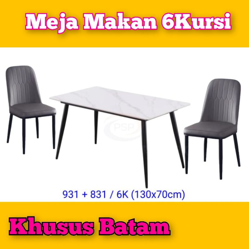 Meja Makan 6Kursi 931+831(uk.130x70cm) -KHUSUS BATAM
