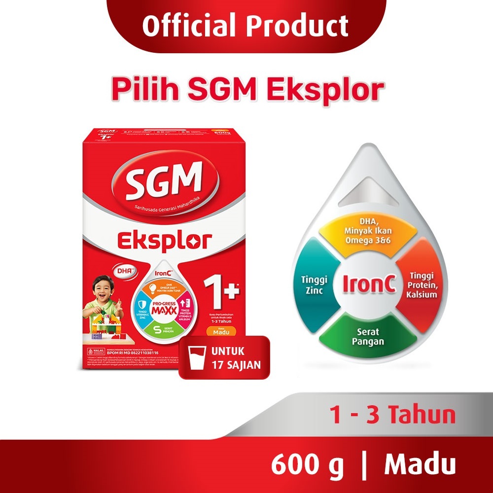 

Susu SGM Eksplor 1+ Pro-Gressmaxx Susu Pertumbuhan Madu 1-3 Tahun 600g