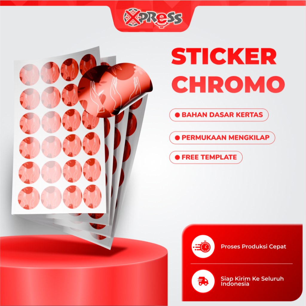

Stiker Chromo/ Stiker Kertas A3/ Stiker A3+/ Stiker Label kertas + Free Cutting