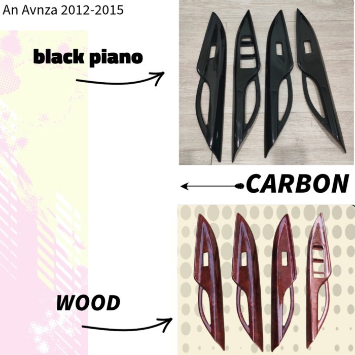 Panel Arm Rest Dashboard All New Avanza Wood Carbon Black Piano 12-15 - AN AVANZA 2012-2015, WOOD