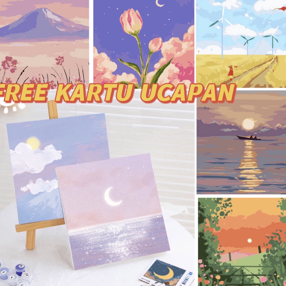 

PROMO TERGILA With Frame Paint by Number DIY Canvas Acrylic Paint Painting kit Deco Colouring art