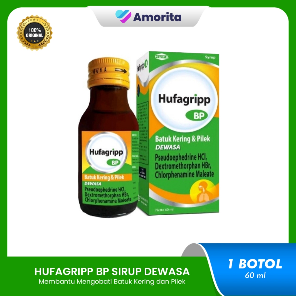 Hufagrip BP Dewasa 60ml - Obat Batuk Kering, Pilek