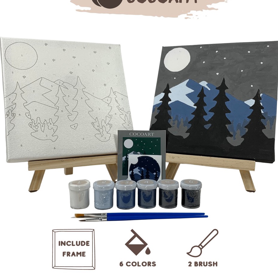 

YUK BELI Paint By Number Kit Night View Cocoartid I Kanvas 2 x 2 cm