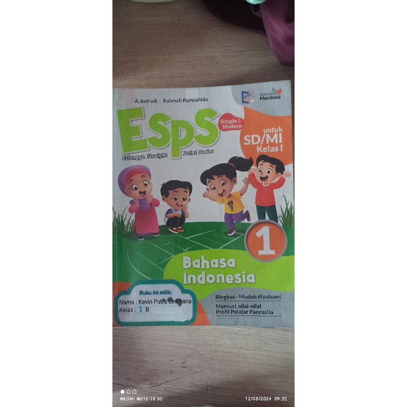 Buku Bahasa Indonesia kelas 1 Esps