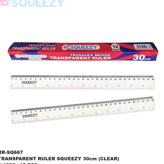 

MURMER Penggaris Clear Transparan Ruler Garisan Fancy 3 cm 1 pak isi 12 pcs