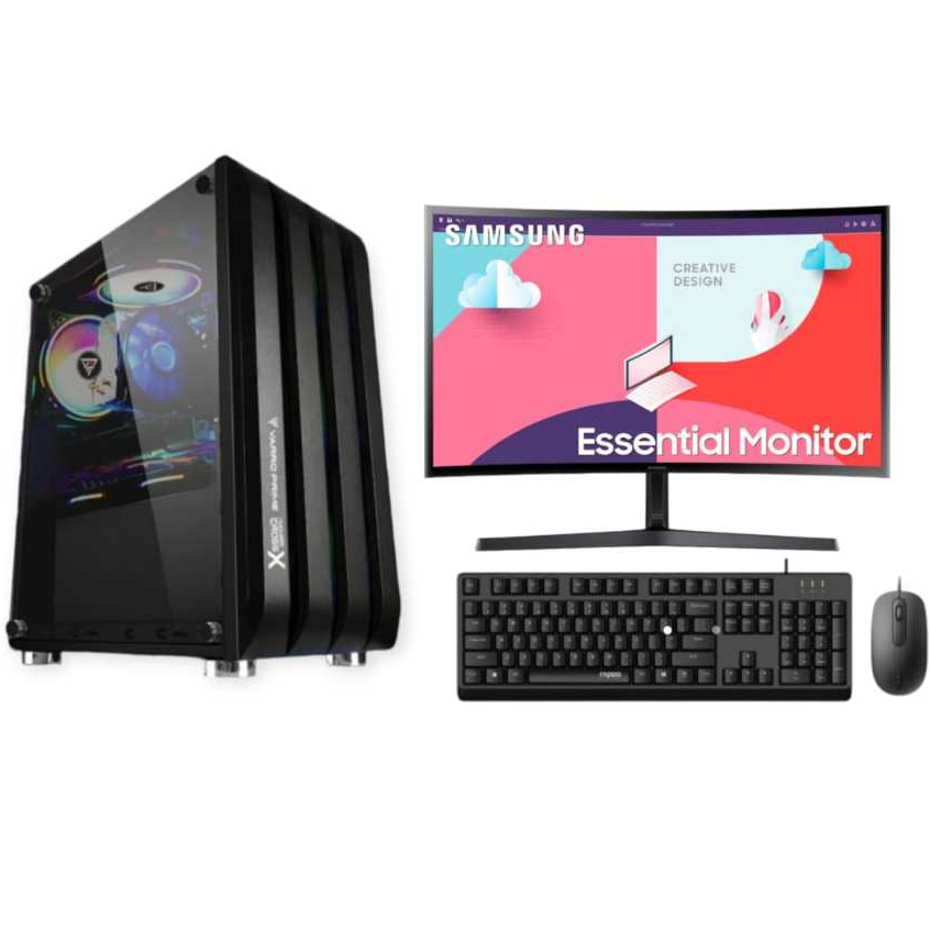 PC Gaming Ryzen 3 3200G Full Set | RAM 16GB | SSD | HDD | Monitor 24 Inch Siap Pakai