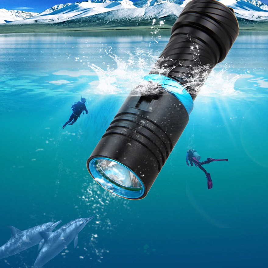 MURRRMERRR Paket Senter Selam Scuba Diving LED Powerful Bright LED L2 38 Lumens