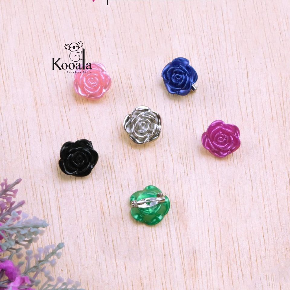Bross Hijab Bunga Mawar Warna Warni Hiasan Cantik Wanita Terbaru