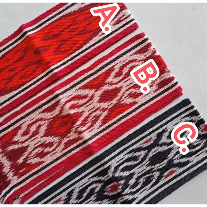 Syal Tenun / Scarf Tenun Ethnic Motif Toraja, Dayak, Kalimantan IKN