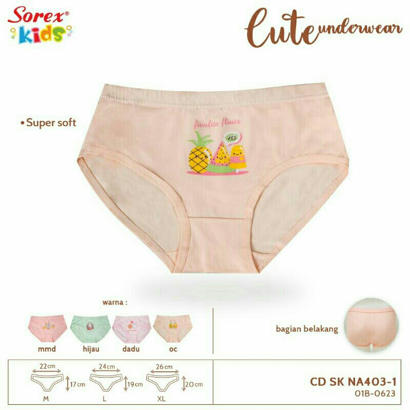 SOREX KIDS - 3 Pcs Celana Dalam Anak Perempuan Katun Sorex