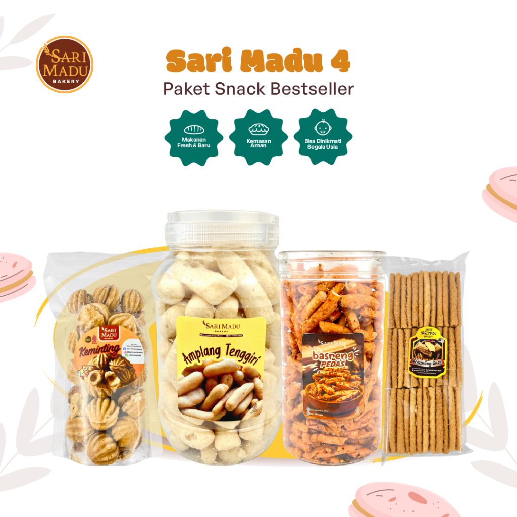 

Snack Bundling 4, Amplang Tenggiri Basreng Keminting Semprong 6 Bln Penyimpanan By Sari Madu Bakery