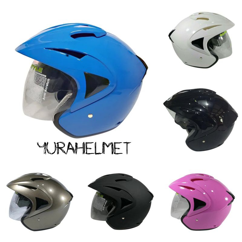 HELM HIU ARROW DOUBLE VISOR HELM HALF FACE HELM ORIGINAL HELM HIU ARROW POLOS