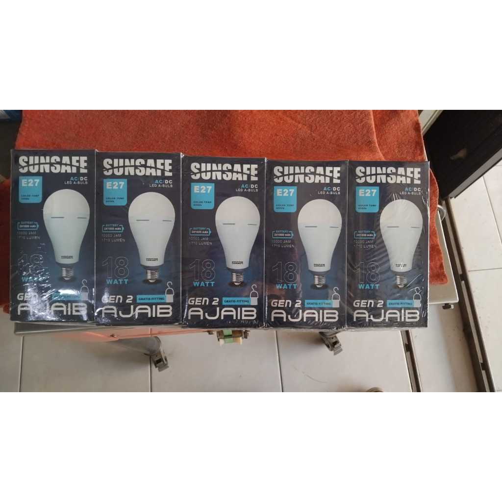 Lampu / Bolam Emergency SunSafe Ajaib 18 Watt Magic GEN 2 Model Terbaru Double Baterai Lebih Awet
