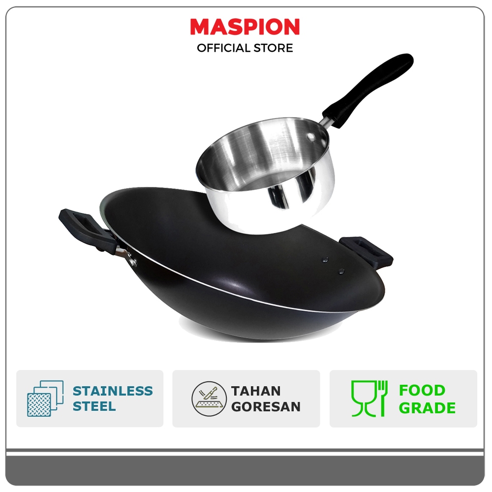 Maspion New Prisma set Wajan Anti Lengket & Panci Stainless Steel Set G