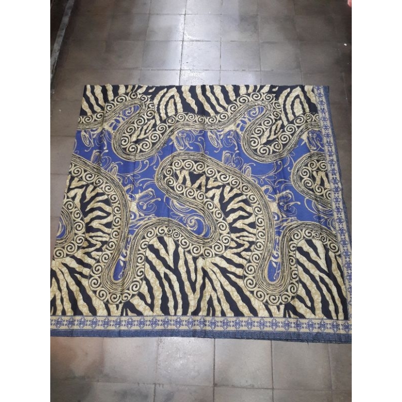 kain batik katun dobby premium motif abstrak 2 motif biru