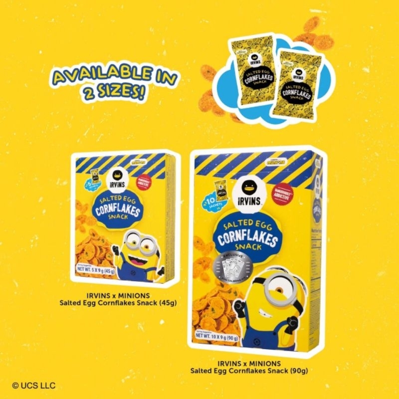 

PO !!! LIMITED EDITION IRVINS X MINIONS SALTED EGG CORNFLAKES SNACK 45 GR