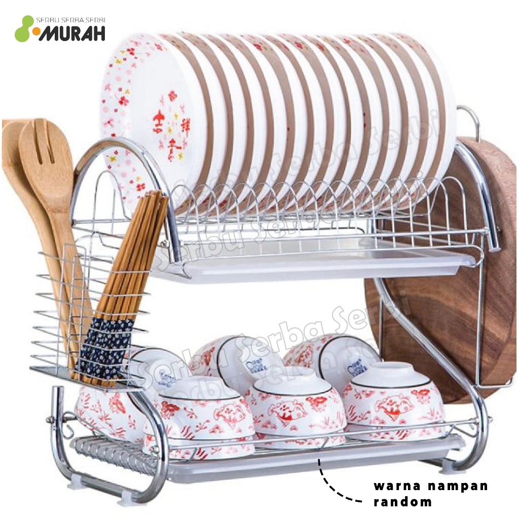 Premium Serbu Murah - Rak Piring Stainless Steel Gsf Rak Piring 2 Susun Minimalis - Rak Stainless -