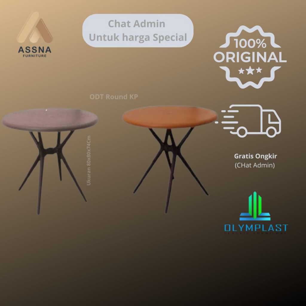 Meja Tamu Meja Kopi Coffe  Teras Table Plastik Olymplast ODT Round KP