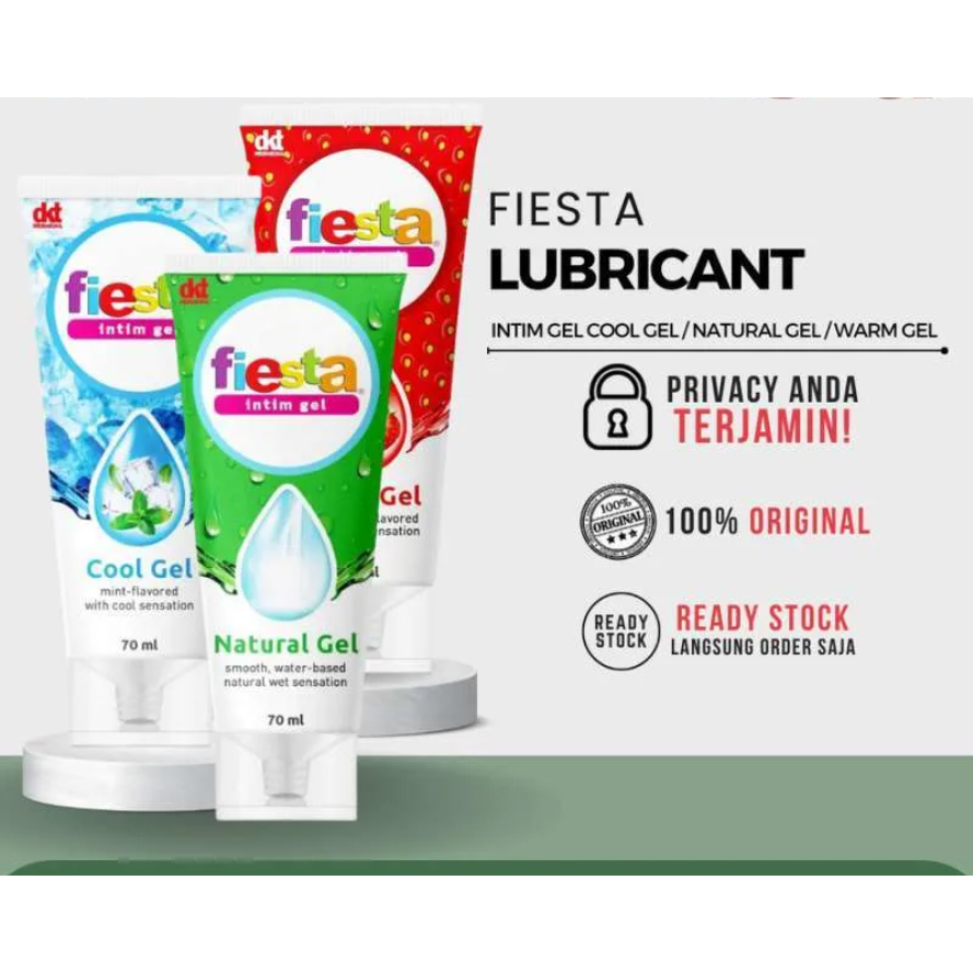 Fiesta Lubricant Intimate Natural 70ml Gel Strawberry cool Gel Pelumas dan Pelicin Sex